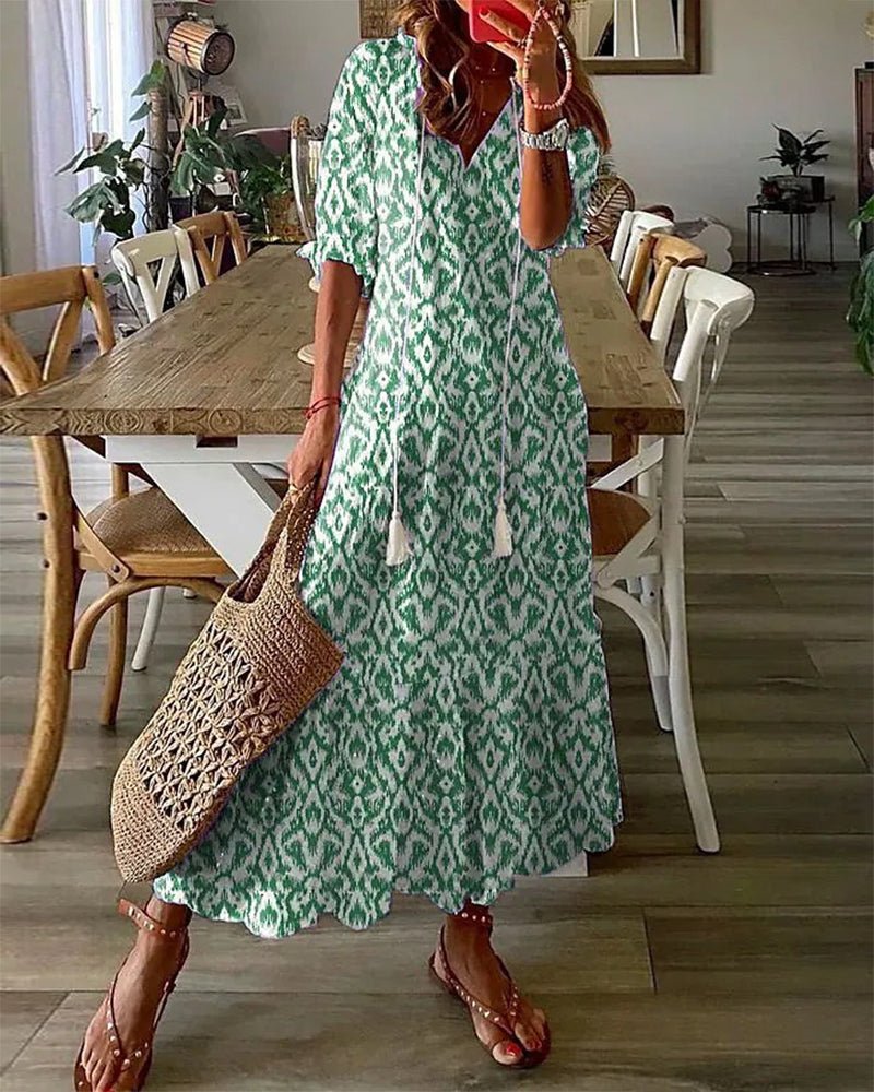 Lila™ | Chic Cotton Midi Dress for Elegance