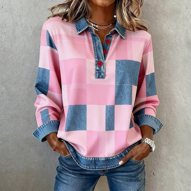 Lila™ | Cozy Vintage Check Sweatshirt