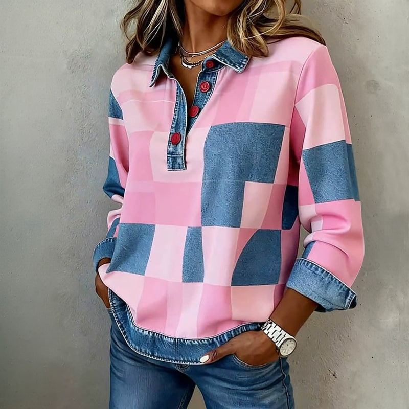 Lila™ | Cozy Vintage Check Sweatshirt