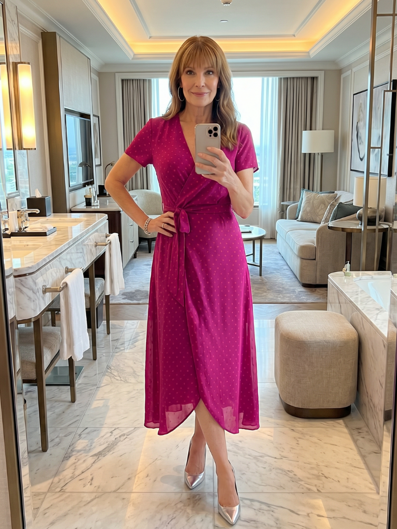 Phoebe™ | Floral Wrap Midi Dress for Effortless Elegance
