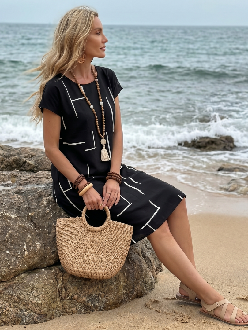 Georgina™ | Chic Abstract Print Dress for Effortless Style