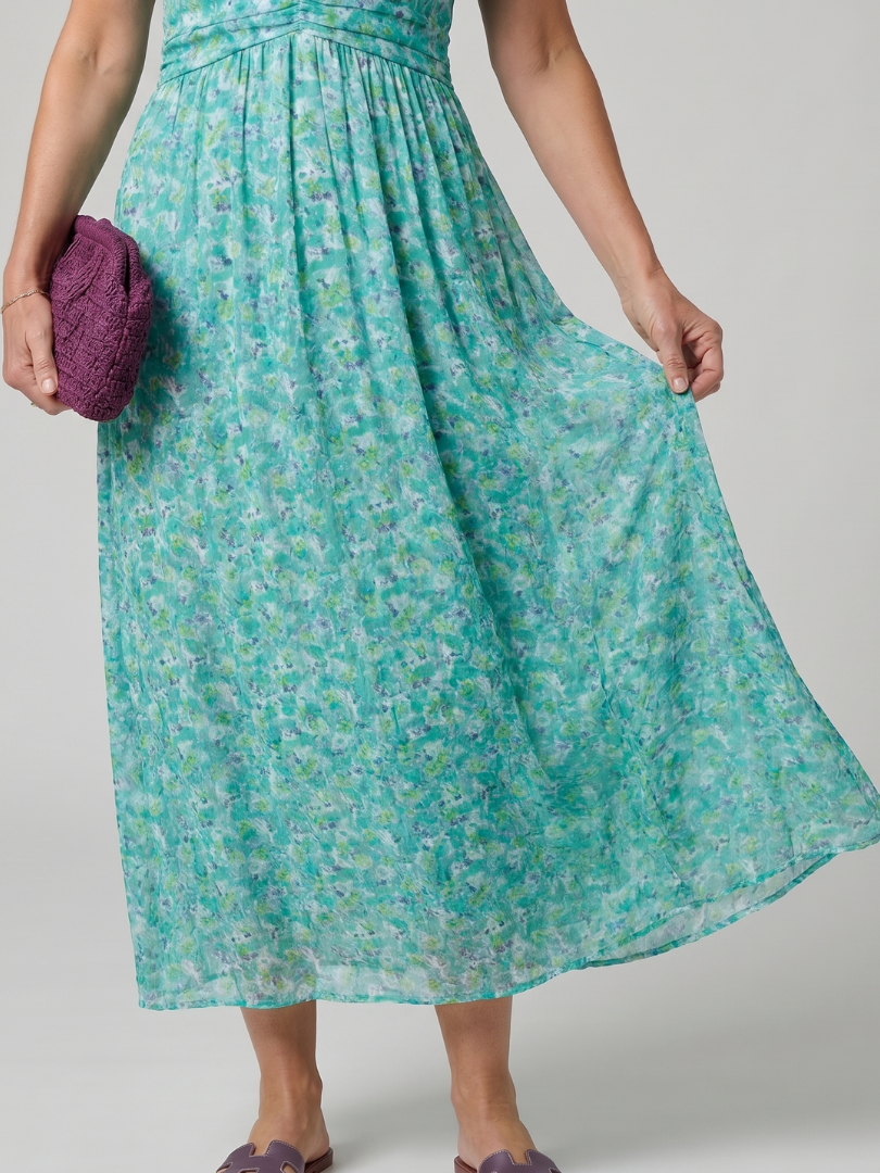 Cecily™ | Charming Floral Midi Dress for Effortless Elegance