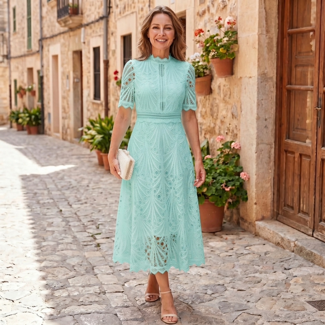 Olivia - Sophisticated Lace Midi Dress