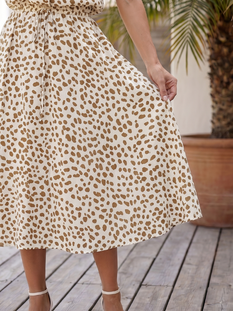 Lila™ | Chic Printed Midi Dress for Effortless Elegance
