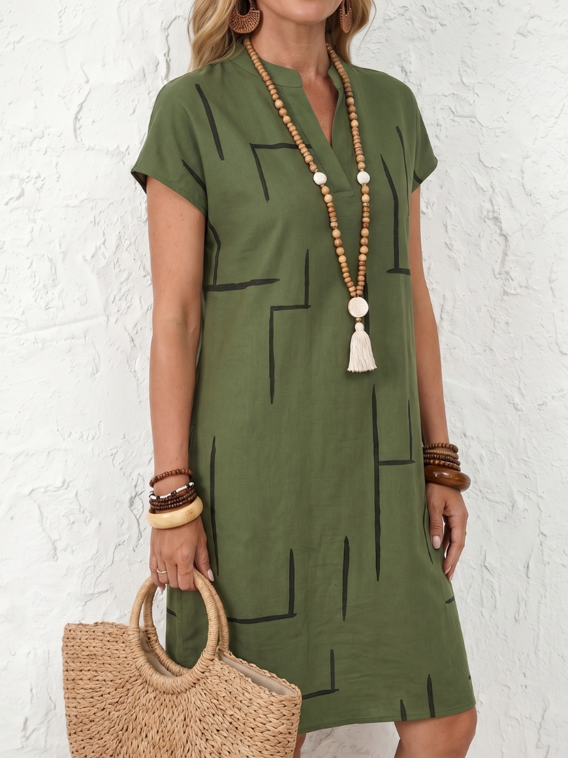 Georgina™ | Chic Abstract Print Dress for Effortless Style