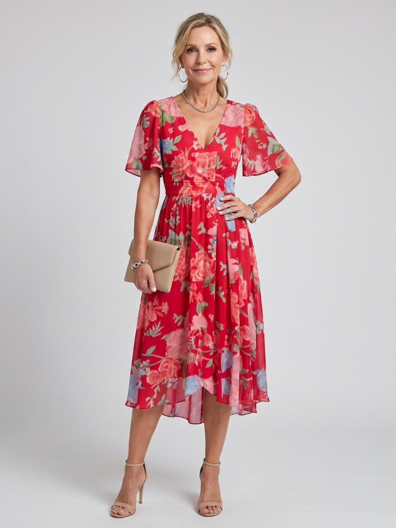 Mirabel™ | Floral Midi Dress with Grace