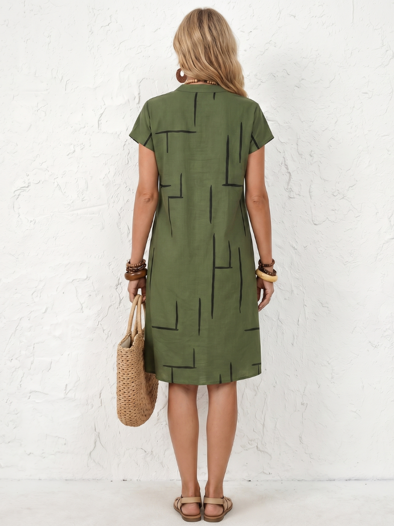 Georgina™ | Chic Abstract Print Dress for Effortless Style