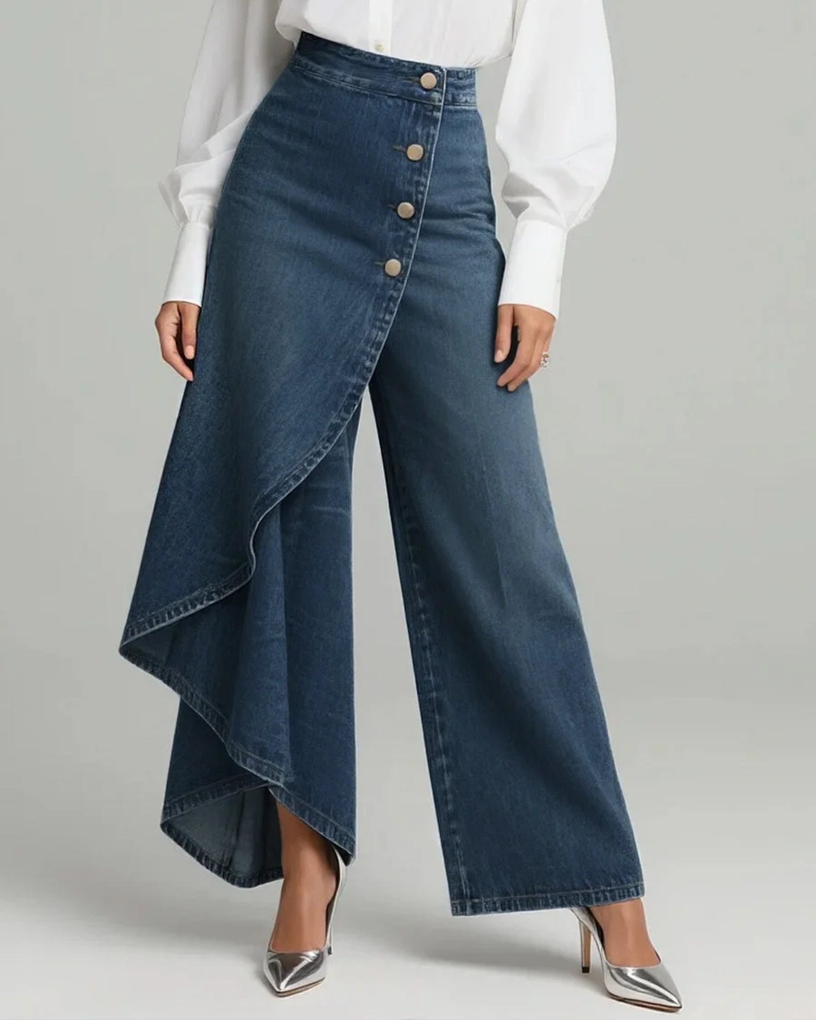 Audrey™ | Tie-Waist Denim Trousers