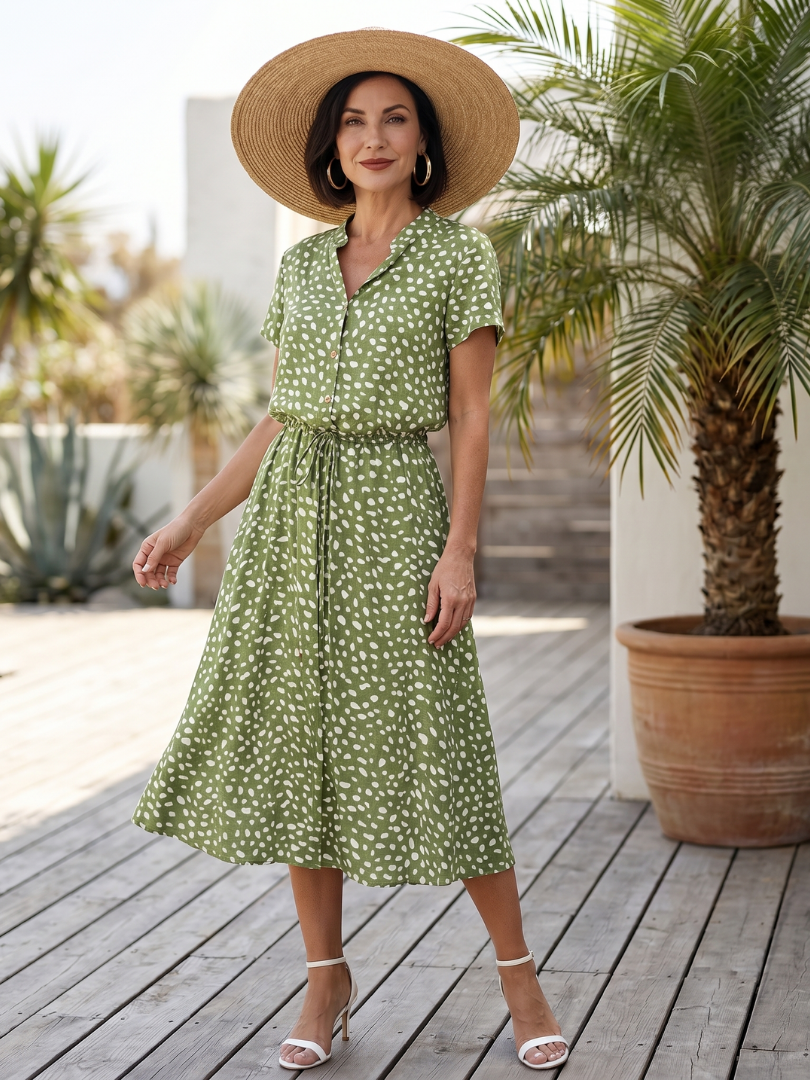 Lila™ | Chic Printed Midi Dress for Effortless Elegance