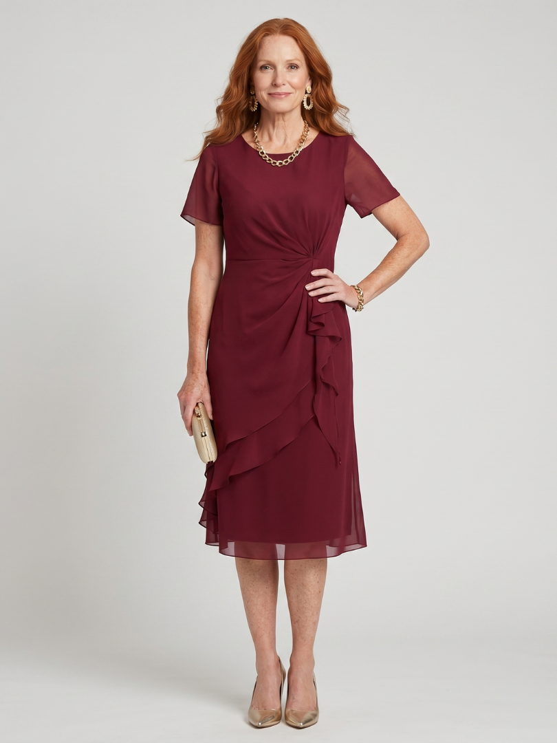 Elowen™ | Chic Midi Dress with Twisted Detail