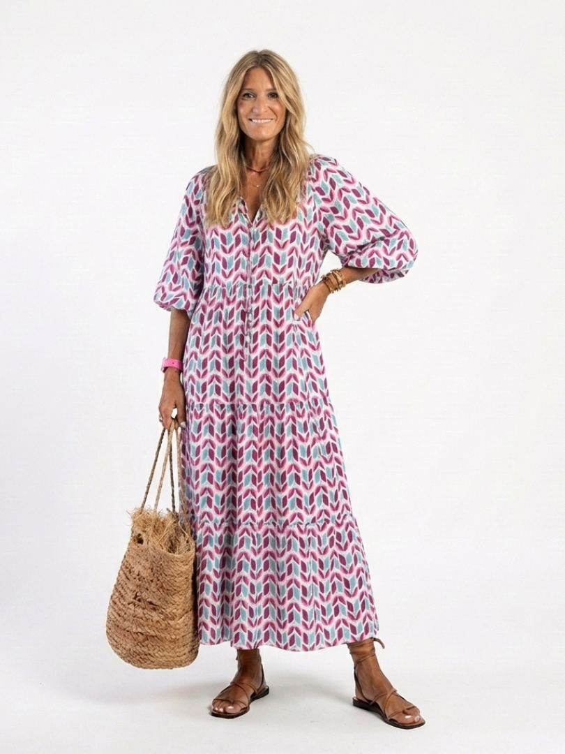 Gisela™ | Chic Geometric Midi Dress for Effortless Style
