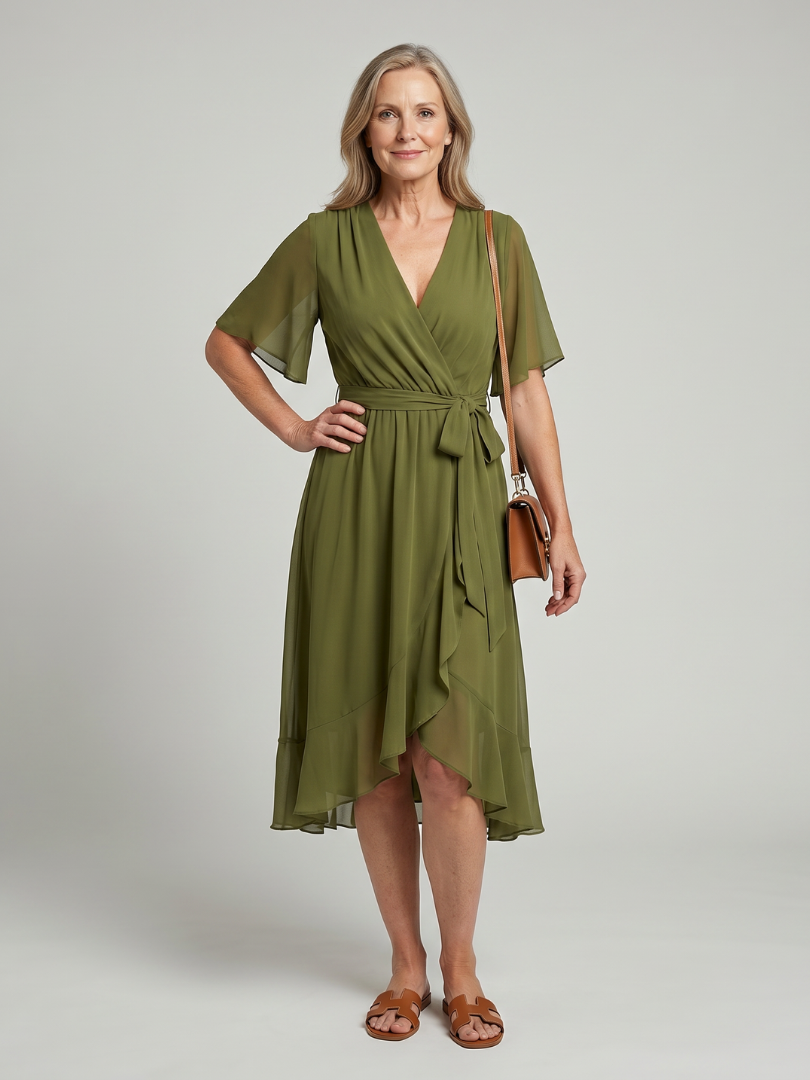Serena™ | Fluid Hem Midi Dress for Effortless Elegance
