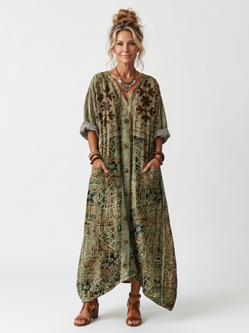 Lila™ | Chic Embroidered Midi Dress
