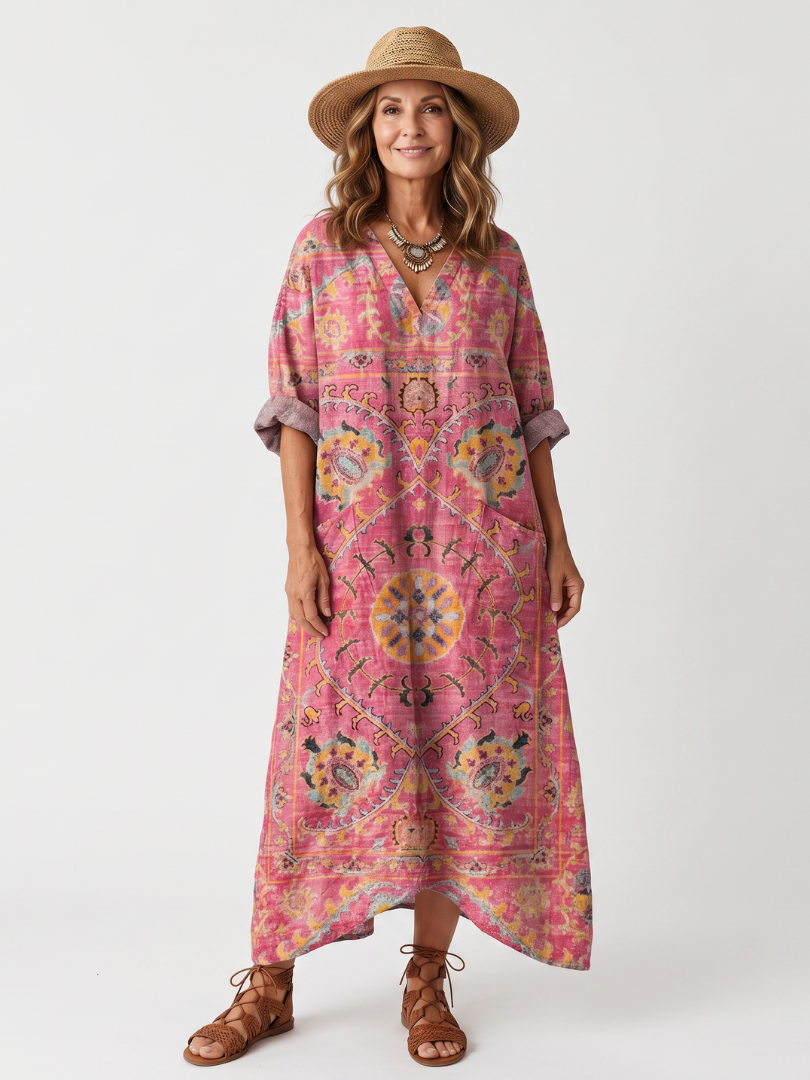 Lila™ | Chic Abstract Midi Dress for Effortless Style