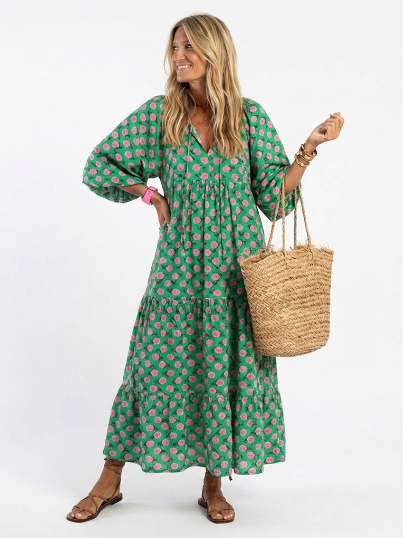 Fiora™ | Beautiful Floral Midi Dress for Effortless Elegance