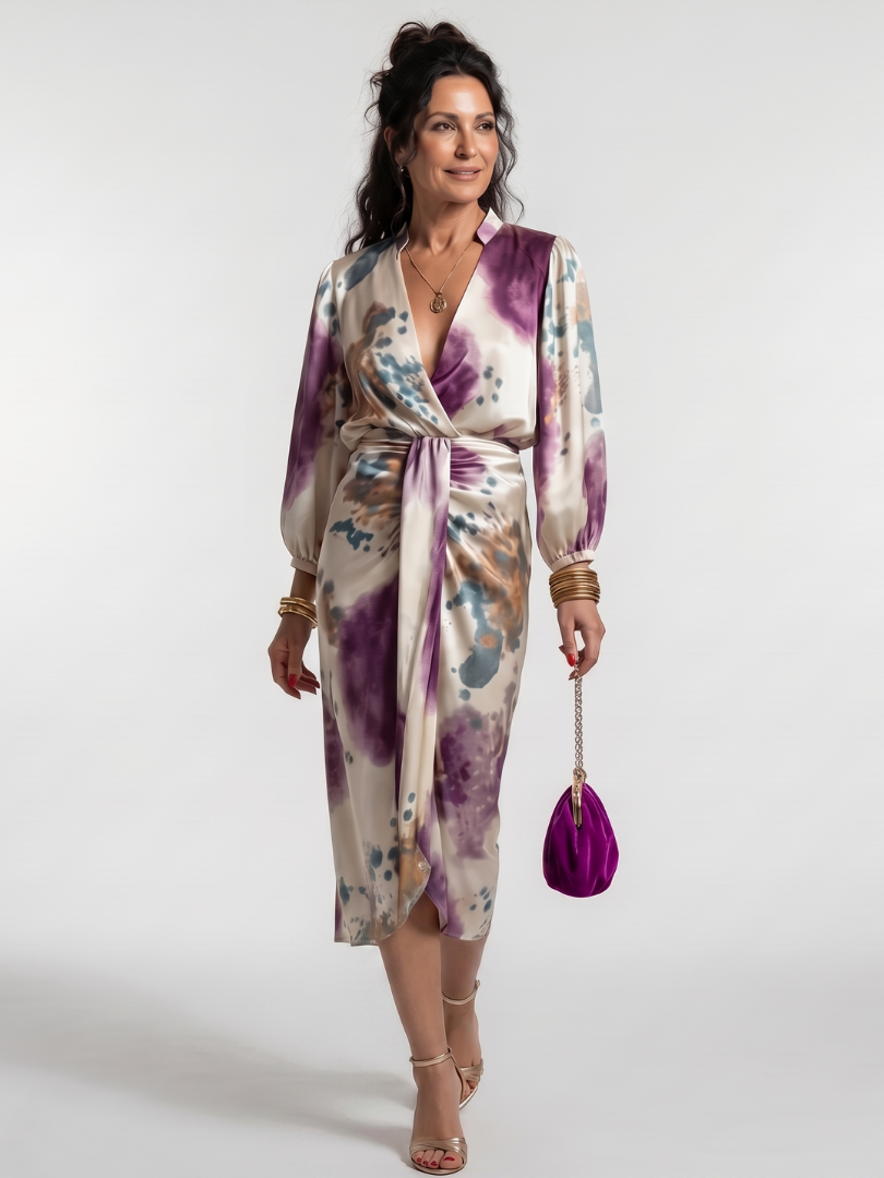 Cordelia™ | Chic Printed Midi Dress for Effortless Elegance
