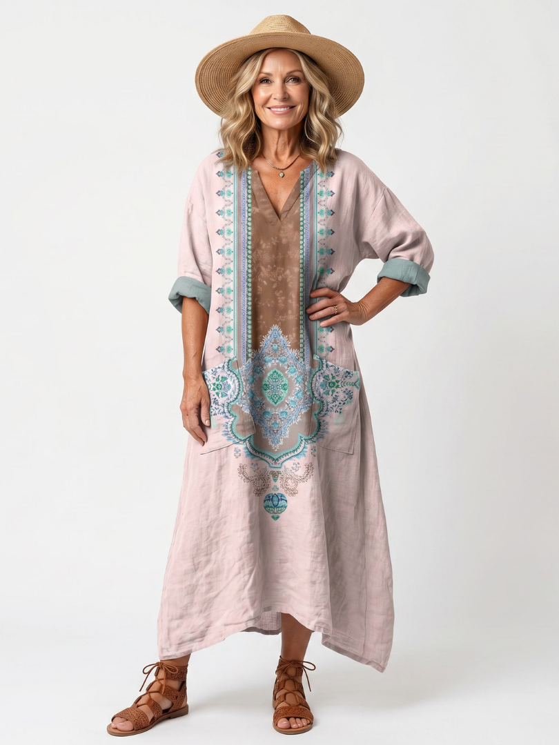 Lila™ | Embroidered Midi Dress for Effortless Elegance
