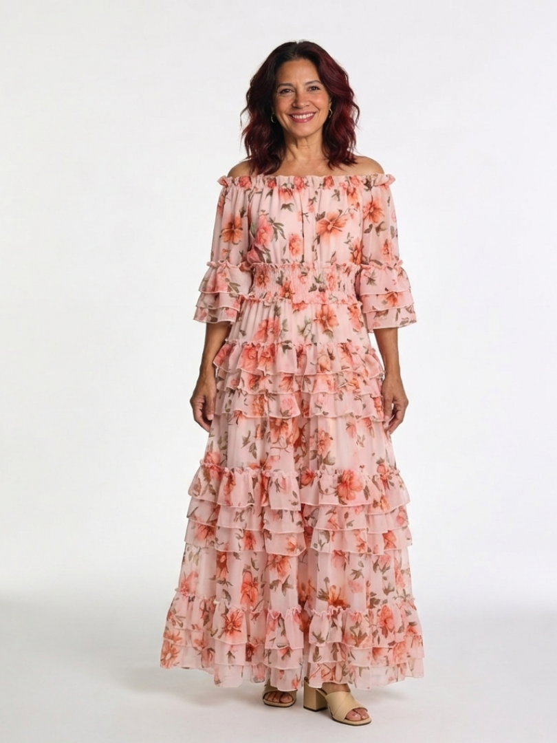 Rosalie™ | Romantic Off-Shoulder Floral Maxi Dress