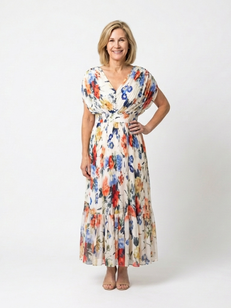 Savannah™ | Chic Pleated Midi Dress for Effortless Elegance