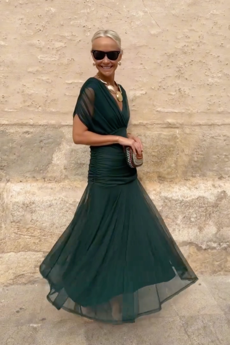 Louise™ | Graceful V-Neck Maxi Dress