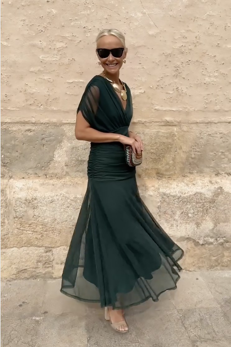 Louise™ | Graceful V-Neck Maxi Dress