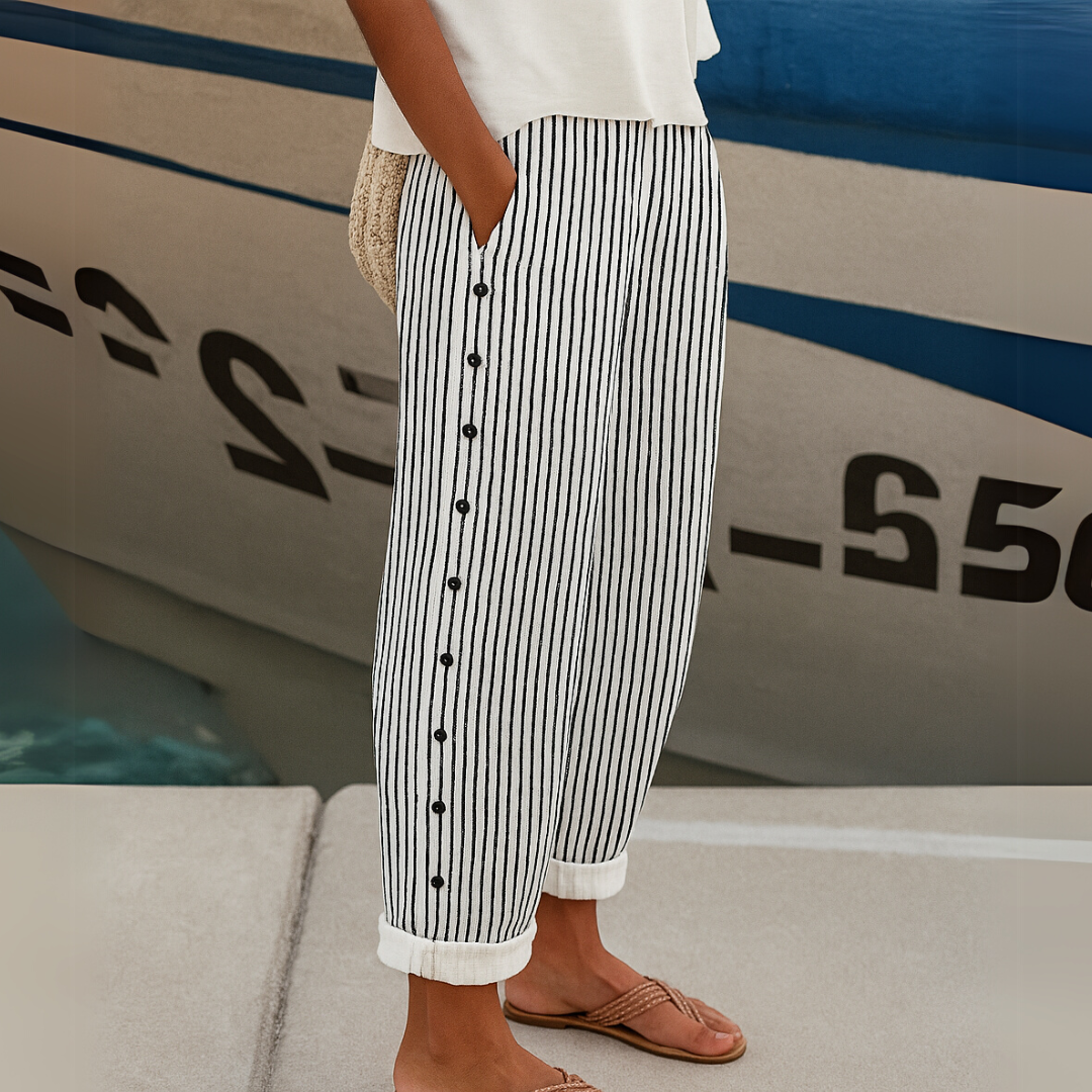 Mia™ | Chic Striped Casual Trousers for Effortless Style