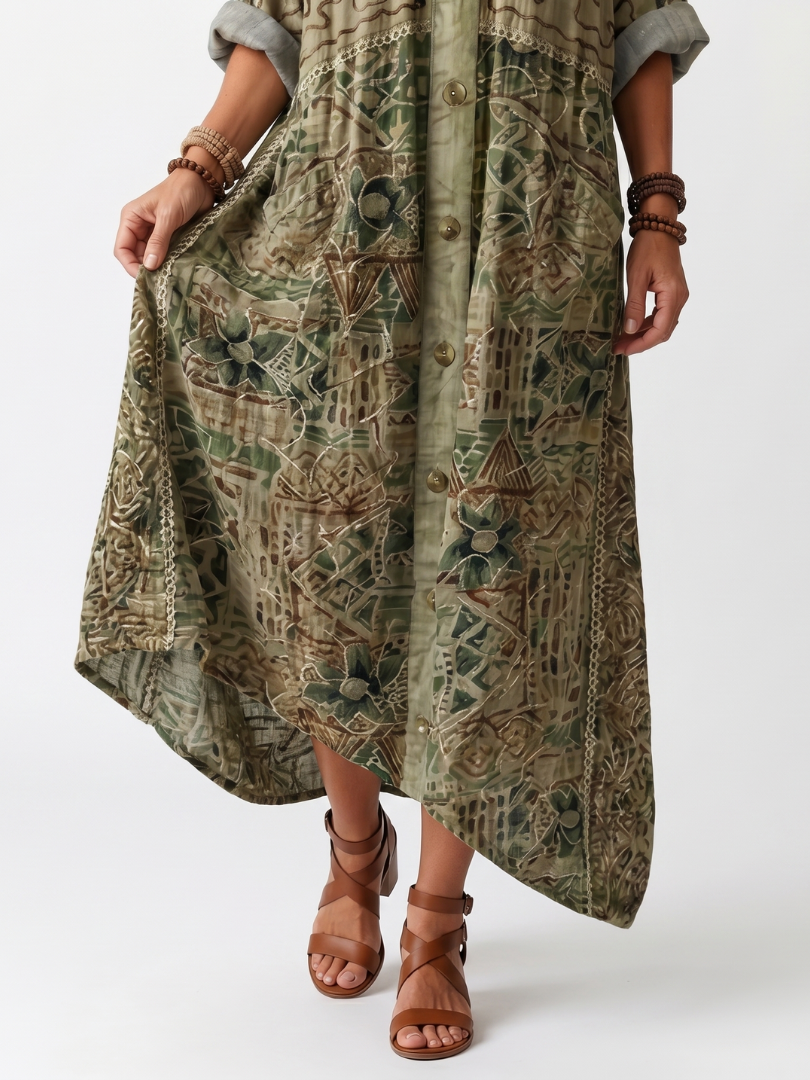 Lila™ | Chic Embroidered Midi Dress