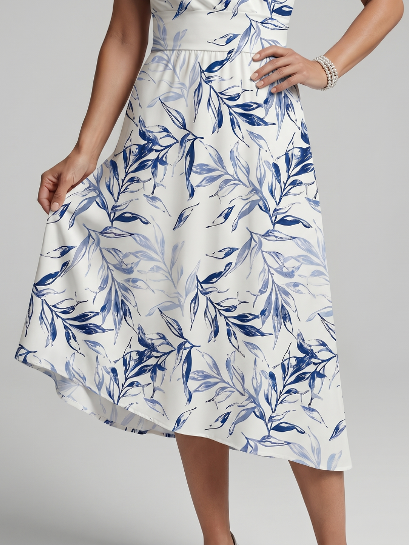 Carys™ | Graceful V-Neck Floral Wrap Dress
