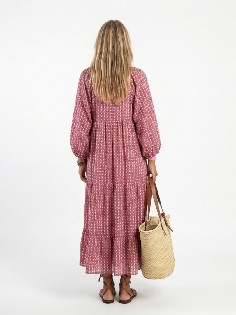 Isabelle™ | Chic Geometric Print Midi Dress