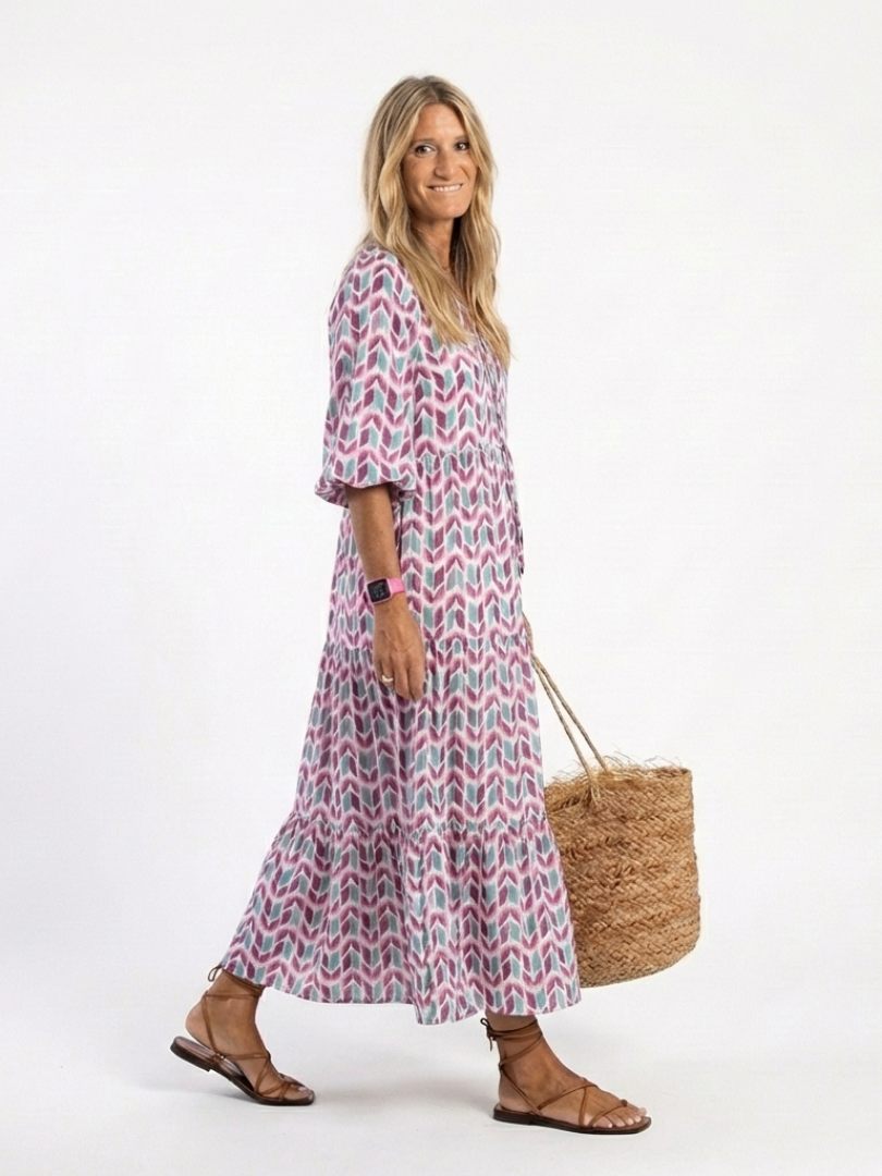 Gisela™ | Chic Geometric Midi Dress for Effortless Style
