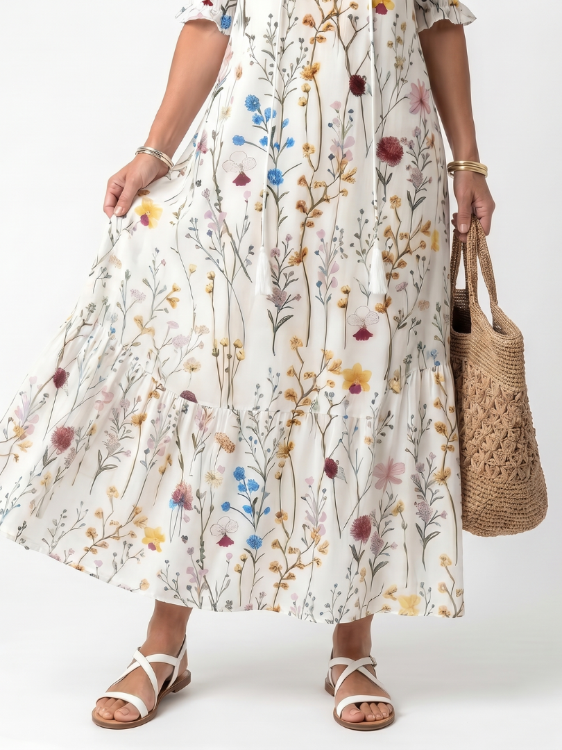 Sylvie™ | Graceful Botanical Midi Dress