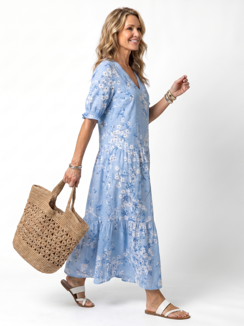 Lila™ | Charming Floral Midi Dress for Effortless Elegance