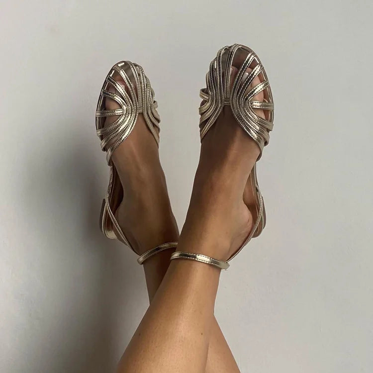 Lila™ | Luxurious Golden Jewel Sandals