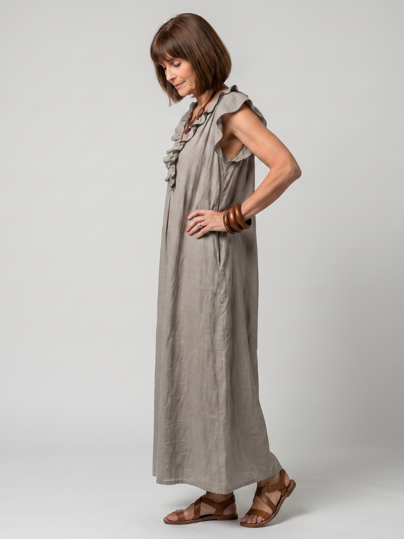 Lila™ | Chic Ruffle Midi Dress for Effortless Elegance