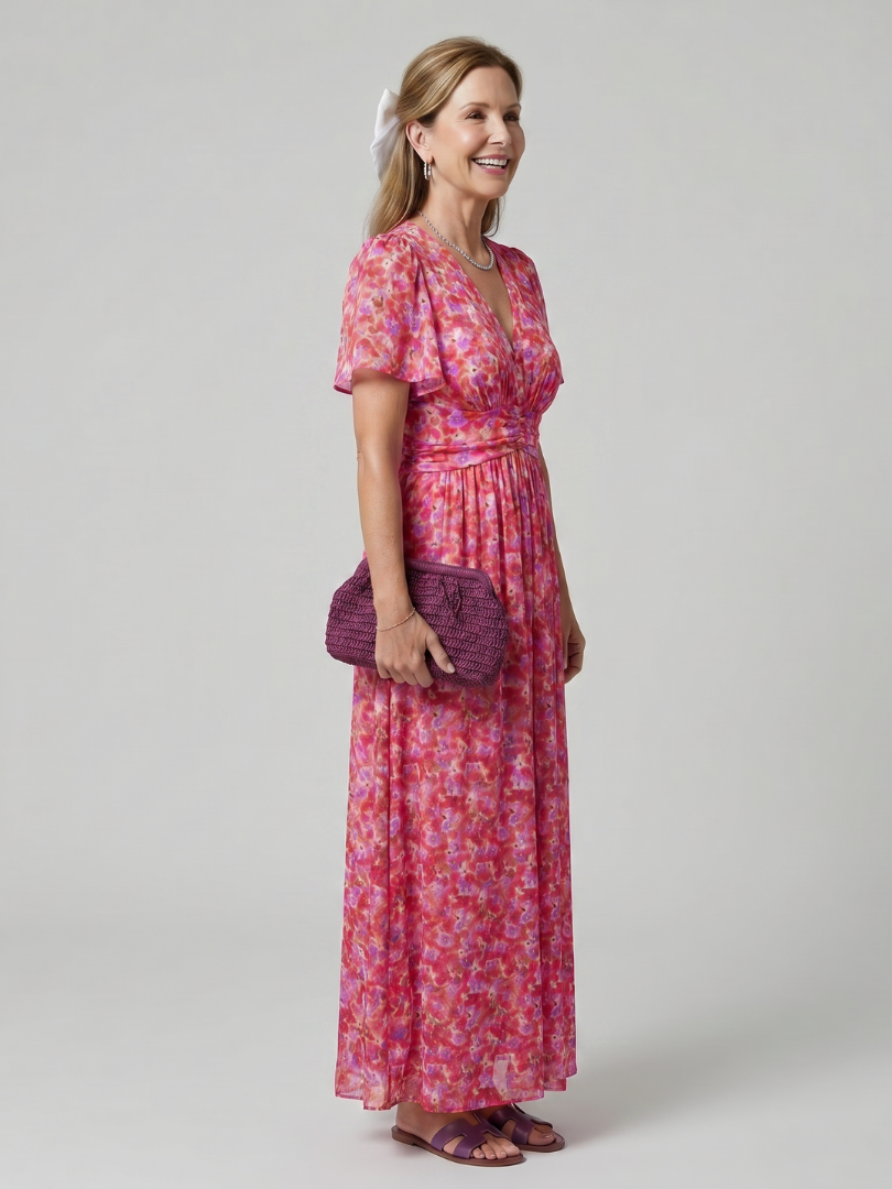 Cecily™ | Charming Floral Midi Dress for Effortless Elegance
