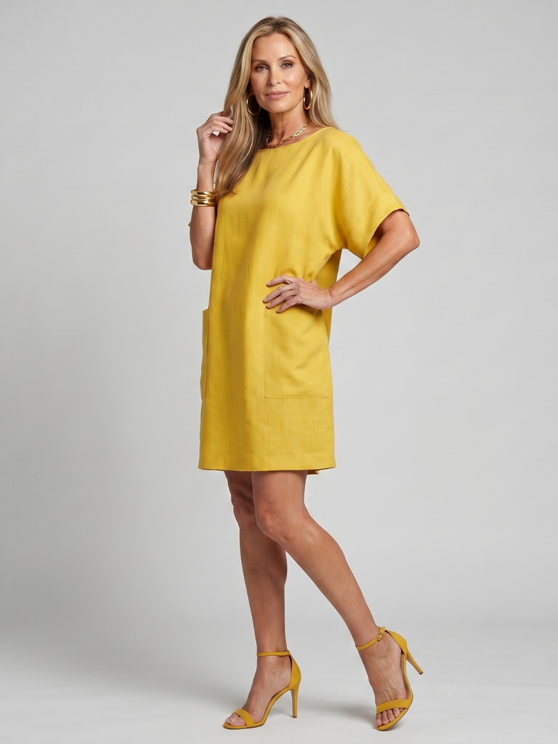 Margot™ | Chic Knee-Length Dress in Cotton Elegance