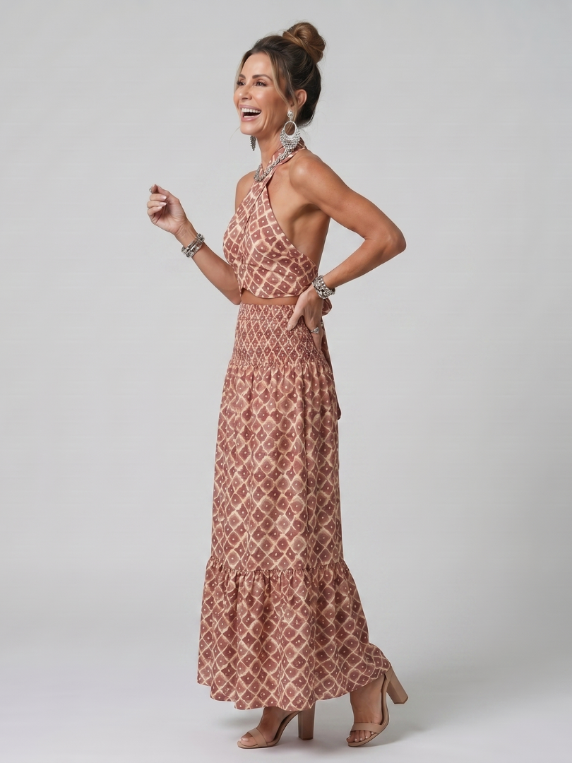 Verity™ | Chic Geometric Cutout Midi Dress