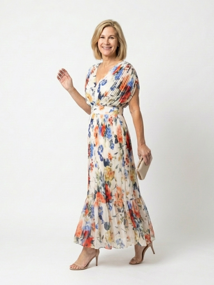 Savannah™ | Chic Pleated Midi Dress for Effortless Elegance