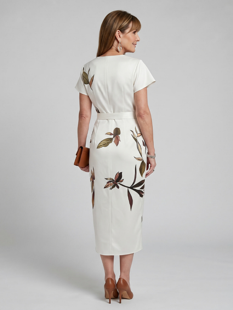 Clarissa™ | Floral Wrap Midi Dress for Effortless Elegance