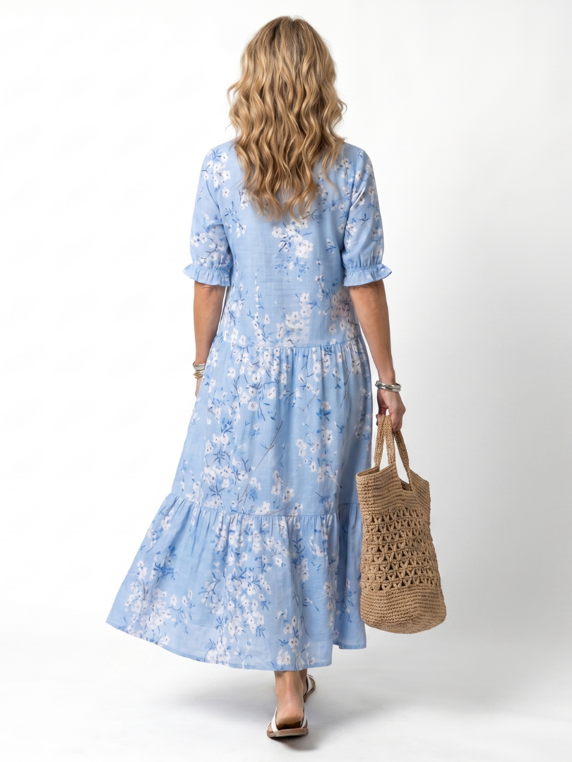 Lila™ | Charming Floral Midi Dress for Effortless Elegance