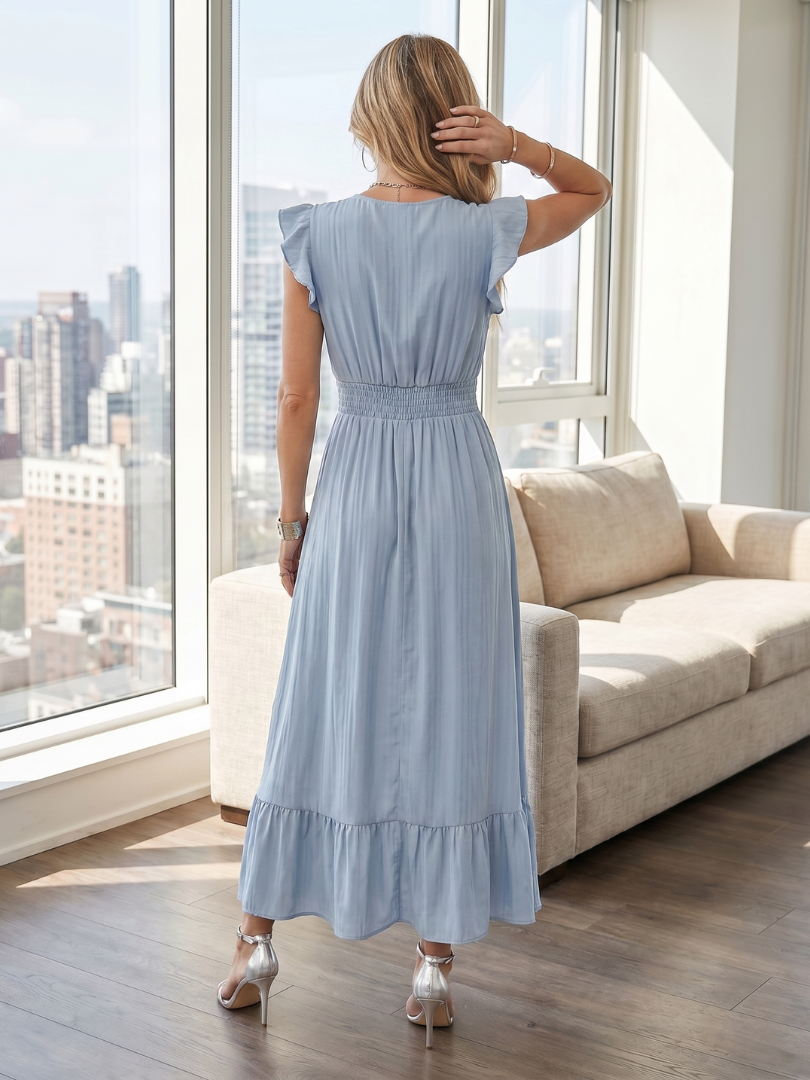 Lila™ | Charming Ruffle Sleeve Midi Dress