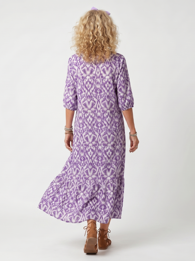 Penelope™ | Chic Printed Midi Dress with Tassels