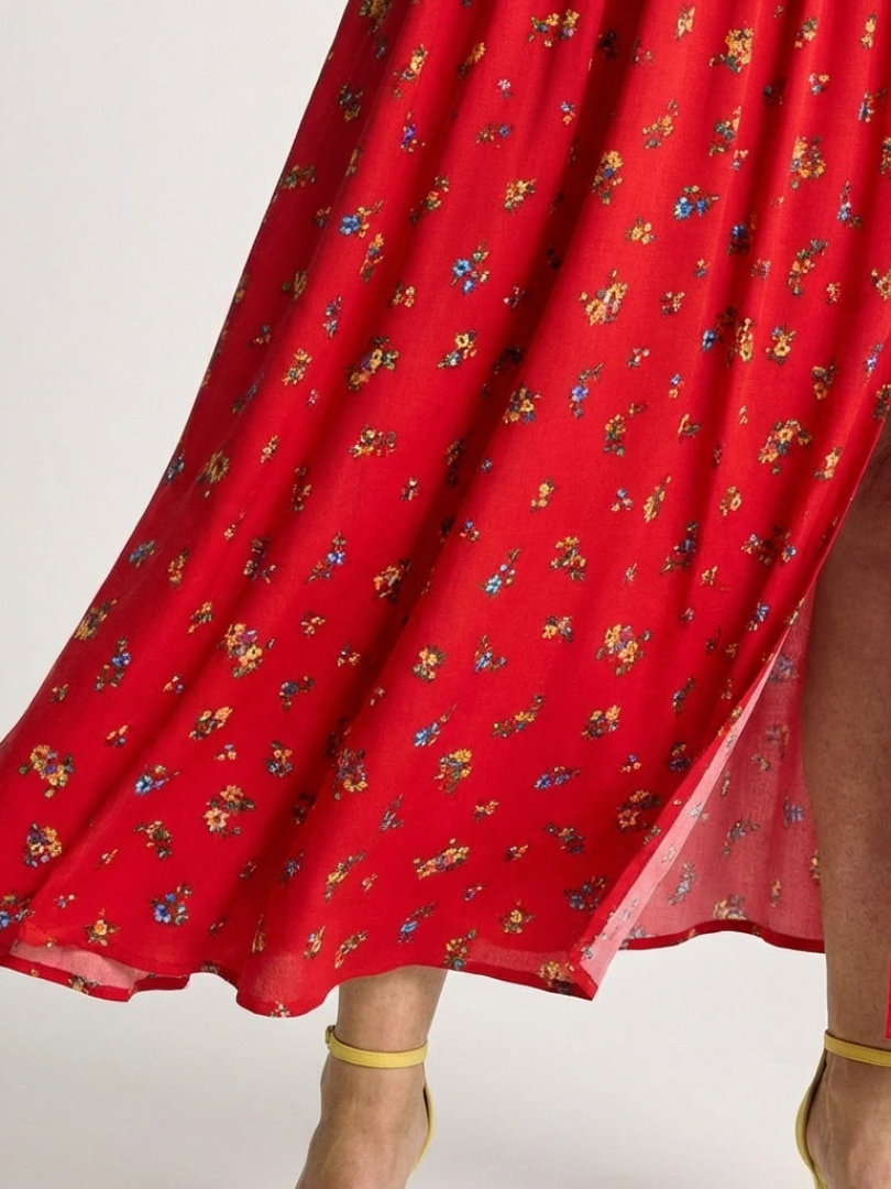 Delphine™ | Chic Floral Midi Dress for Effortless Elegance