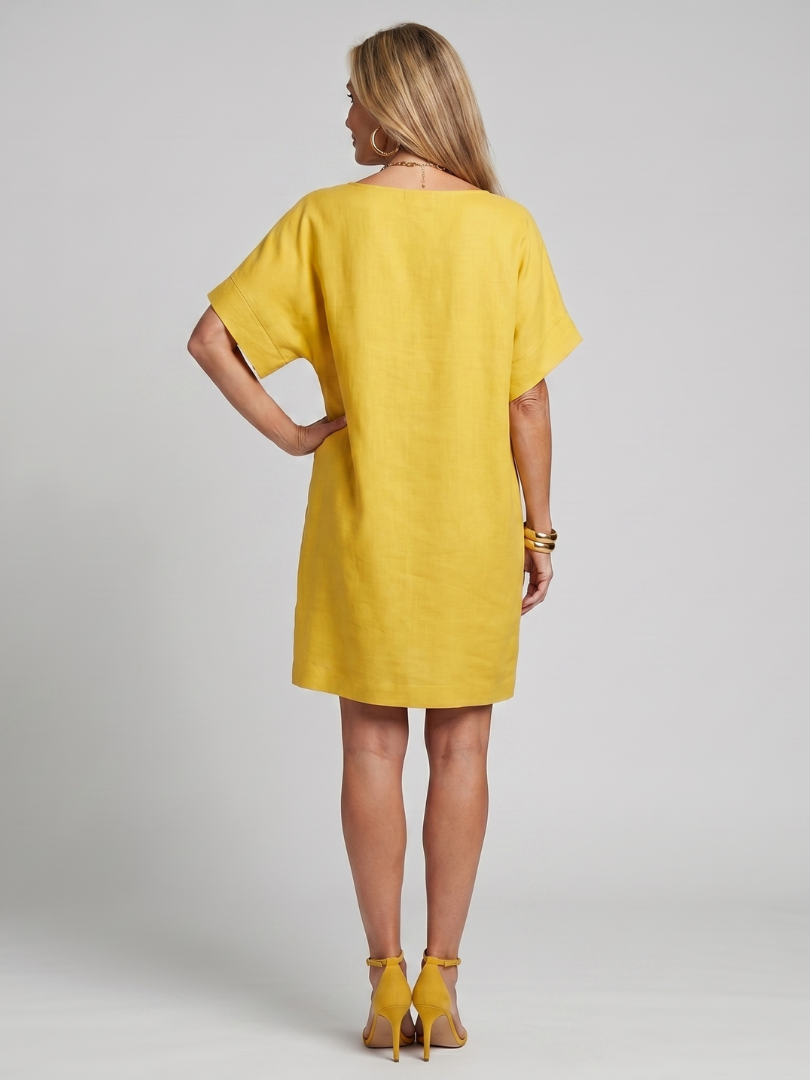 Margot™ | Chic Knee-Length Dress in Cotton Elegance