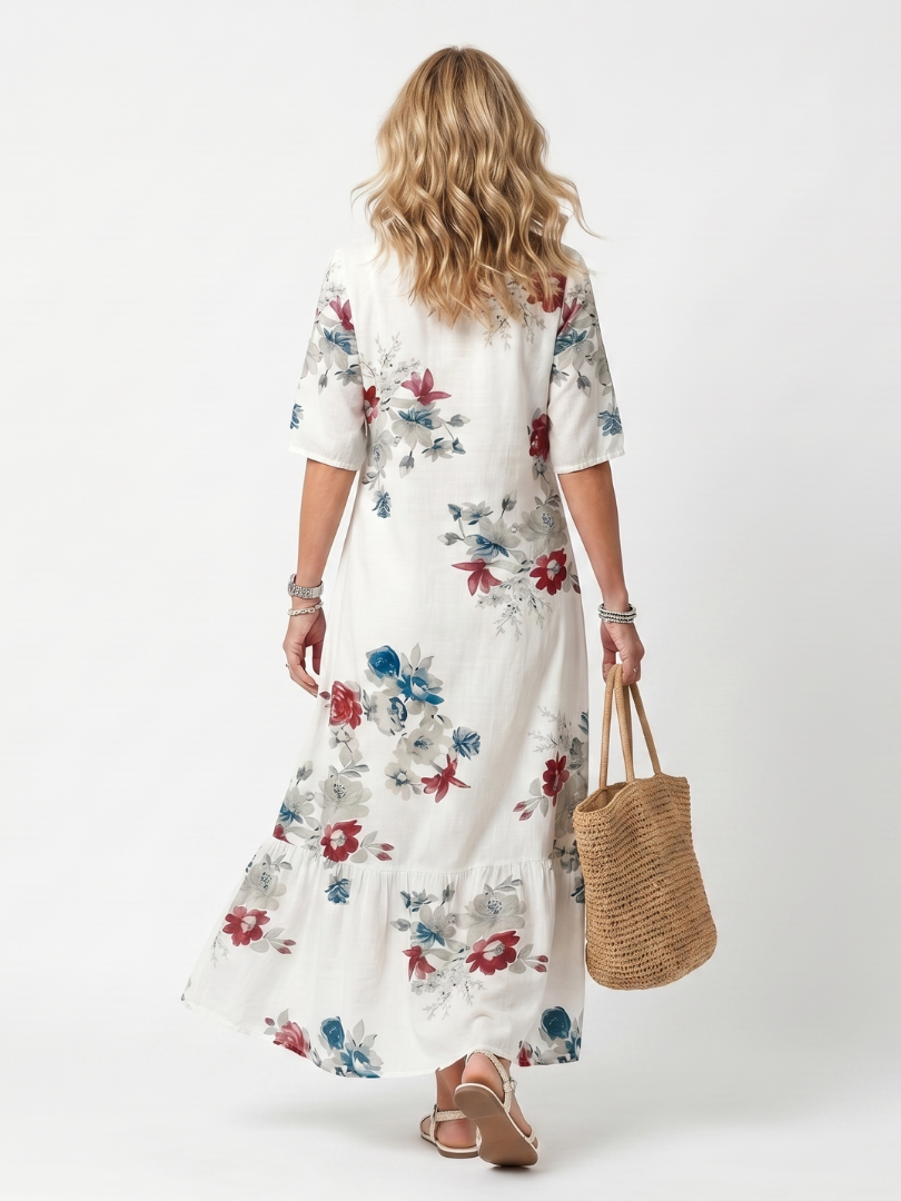 Maeva™ | Chic Floral Midi Dress for Effortless Elegance