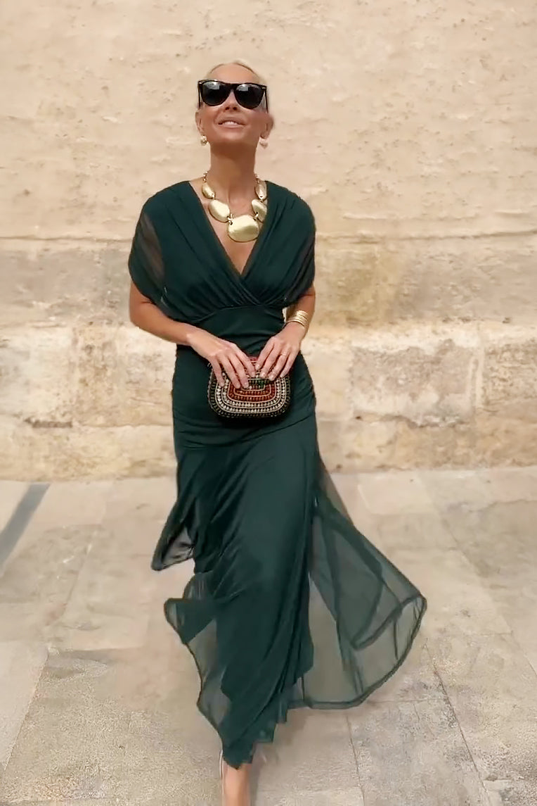 Louise™ | Graceful V-Neck Maxi Dress