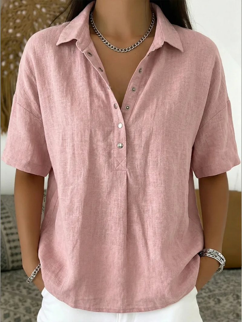 Clara - Chic Cotton Blouse for Effortless Style
