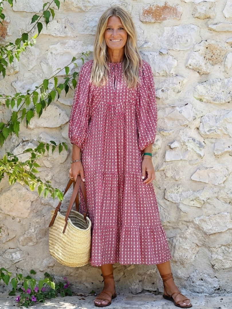 Vivienne™ | Chic Geometric Midi Dress for Effortless Elegance