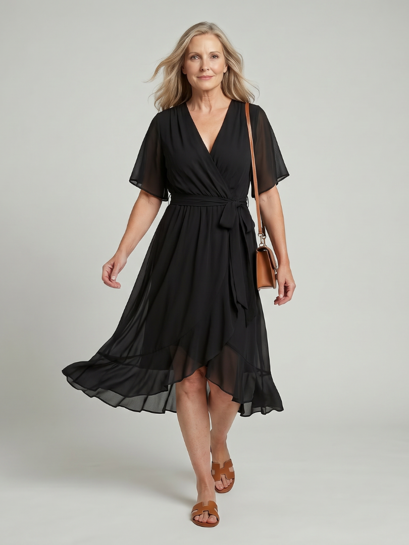 Serena™ | Fluid Hem Midi Dress for Effortless Elegance