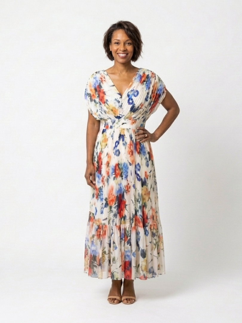 Savannah™ | Chic Pleated Midi Dress for Effortless Elegance